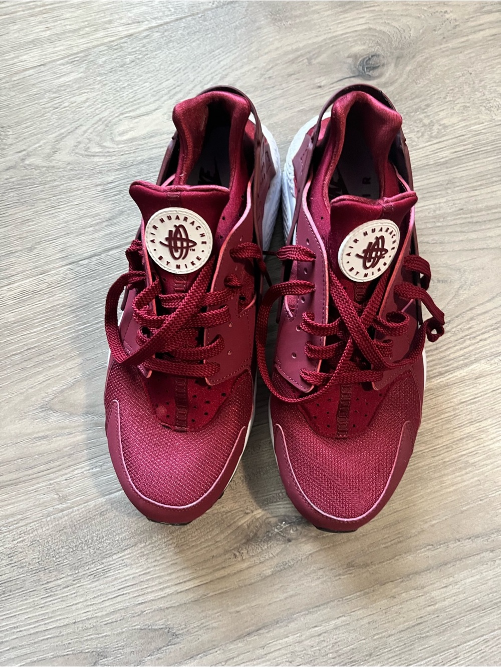 Nike Maroon and White Men's Athletic Sneakers